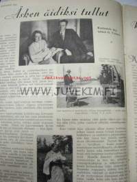 Kotiliesi 1934 nr 3 kansi Rudolf Koivu &quot;Runebergin Hanna&quot;, työkalujen teroittamisesta kotitaloudessa, Joutsenon reikäommel, taulujen hoidosta kotona, puvun