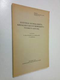 Luettelo suomalaisista kirjallisuudentutkimuksista vuosilta 1926-1933