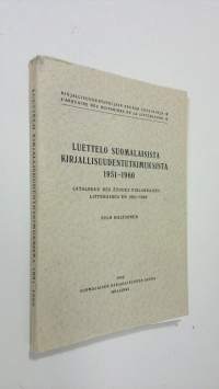 Luettelo suomalaisista kirjallisuudentutkimuksista 1951-1960