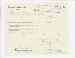 Suomen Makkara Oy, Turku 1946 - firmalomake