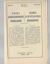 Suomen Kemistiseuran tiedonantoja 1939 nr 2 suomeksi ja ruotsiksi