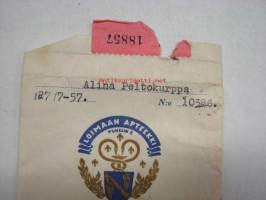 Loimaan Apteekki, 27.7.1957 -apteekkipussi
