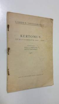 Lahden yhteiskoulu - Kertomus lukuvuodesta 1937-1938