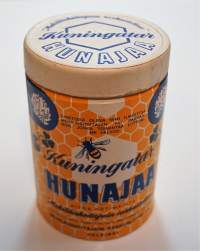 Kuningatar hunajaa - tyhjä käyttämätön tuotepakkaus hunajapurkki 1950-60 luku