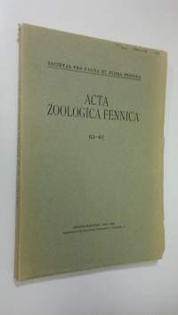 Acta Zoologica Fennica 63-67 : Researches on the bird fauna of the marine zone in  the Åland Archipelago ; Uber einige typhoplaninen (Tubellaria neorhabdocoela) ;...