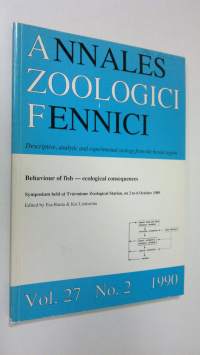 Annales zoologici Fennici Vol. 27 No. 2 1990 : Behaviour of fish - ecological consequences