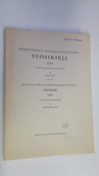 Korkeimman hallinto-oikeuden vuosikirja 1975 B, Verotus