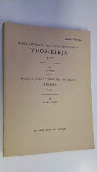 Korkeimman hallinto-oikeuden vuosikirja 1967 B, Verotus