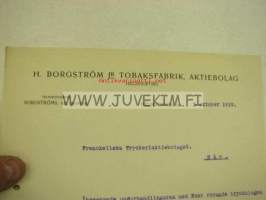 H. Borgström Jr Tobaksfabrik Ab, Helsinki 5.10.1914 -asiakirja