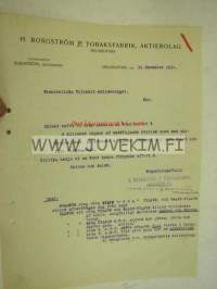 H. Borgström Jr Tobaksfabrik Ab, Helsinki 11.12.1914 -asiakirja