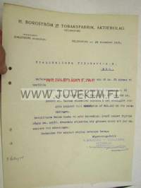H. Borgström Jr Tobaksfabrik Ab, Helsinki 21.12.1914 -asiakirja
