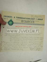 Tryckeri- &amp; Tidningsaktiebolaget i Borgå (Porvoo) 25.9.1914 -asiakirja