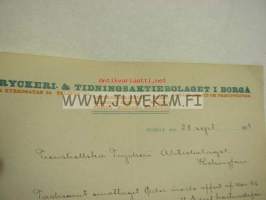 Tryckeri- &amp; Tidningsaktiebolaget i Borgå (Porvoo) 28.9.1914 -asiakirja