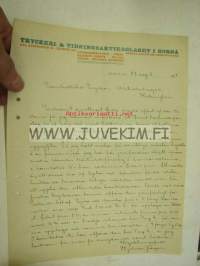 Tryckeri- &amp; Tidningsaktiebolaget i Borgå (Porvoo) 28.9.1914 -asiakirja