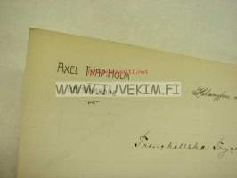 Axel Trap-Holm, Helsinki 30.5.1914 -asiakirja