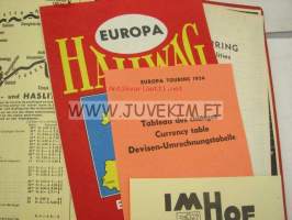 Europa Touring Motoring Guide -automatkailukartta (1954)