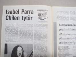 Uusi Laulu 1975 nr 3, poliittisen, vasemmistolaisen  laululiikkeen kannattaja, Kansainväliset laulufestivaalit, Isabel Parra, Kansan nyrkki, Avaruuslintu (Tampere)