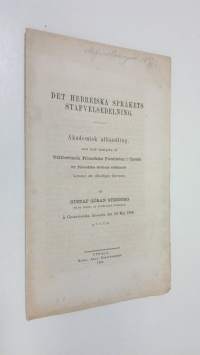 Det hebreiska språkets stafvelsedelning (1866)