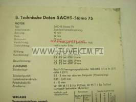 Sachs Stamo 50/75 Handbuch nr 410.2/4 -käsikirja