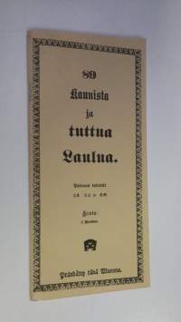 89 kaunista ja tuttua laulua