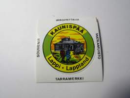 Kaunispää -Lappi -Lappland -tarra, matkamuistotarra 1970-luvulta