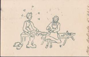Kenttäpostikortti (Lemmen rohtoako?). Kulkenut 02.02.1943.