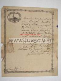 Entinen renki Moision säteriltä Kustaa Henrik Lehtonen, synt. 8.3.1836... -virkatodistus