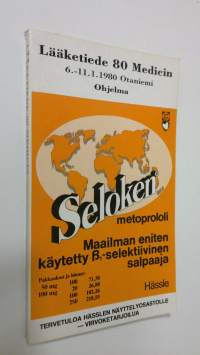 Lääketiede 80 Medicin 6.-11.1.1980 Otaniemi : Ohjelma, näyttelyluettelo