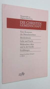 Die Christen-Gemeinschaft 12/1989 : Monatsschrift zur religiosen erneuerung