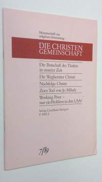 Die Christen-Gemeinschaft 7/1989 : Monatsschrift zur religiosen erneuerung