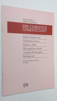 Die Christen-Gemeinschaft 8/1989 : Monatsschrift zur religiosen erneuerung
