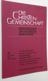 Die Christen-Gemeinschaft 11/1976 : Monatsschrift zur religiosen erneuerung