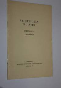 Ylioppilaan muistio lukuvuonna 1965-1966