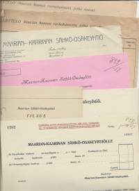 Kaarina Maaria firmalomakkeita  1917 - 1918   - kirje ja firmalomake blanko n 7  kpl erä