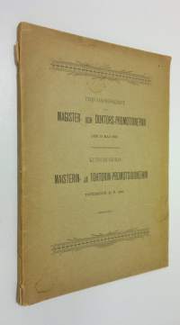 Kutsumuskirja maisterin ja tohtorinpromotsiooneihin toukokuun 31 p. 1897 : Maisterin- ja tohtorin-promotsioonit toukokuun 31 päivänä 1897 = Inbjudningsskrift till...