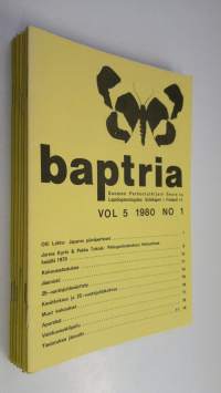 Baptria : Suomen perhostutkijain seuran tiedotuslehti erinäisiä numeroita (1985 n:o 1-2, 1984 n:o 2, 4, 1980 n:o 1, 4)
