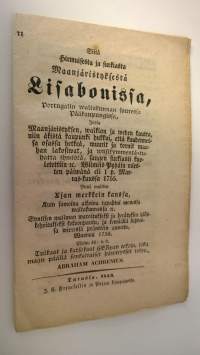 Siitä Hirmuisesta ja surkiasta Maanjäristyksestä Lisabonissa, Portugalin waltakunnan suuressa Pääkaupungissa, Jossa Maanjäristyksen, walkian ja weden kautta, niin...