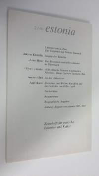 Estonia : Zeitschrift fur estnische Literatur und Kultur - Heft 2/2000, 15. Jahrgang (ERINOMAINEN)