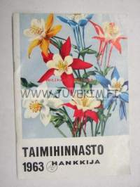 Taimihinnasto 1963 Hankkija