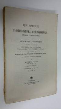 Jesu ställning till Judafolkets nationella messias förhoppningar enligt synoptikerna : Akademisk afhandling som med tillstånd af högvardiga och vidtberömda teolog...
