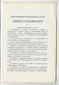 Keski-Hämeen-Keskusparantolan järjestyssäännöt 1956