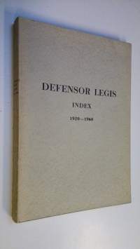 Defensor legis index 1920-1960