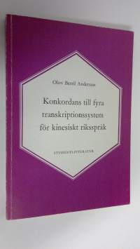 Konkordans till fyra transkriptionssystem för kinesiskt riksspråk