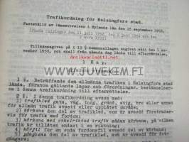 Helsingin kaupungin liikennejärjestys 1955 - Trafikordning för Helsingfors stad 1955