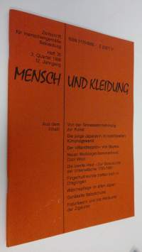 Mensch und kleidung : zeitschrift fur menschengemässe Bekleidung - Heft 36 3. quartal 1988 12. Jahrgang