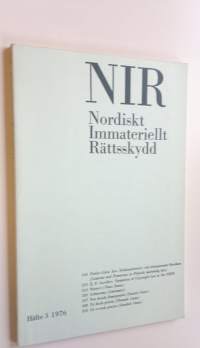 NIR Häfte 3 1976 - Nordiskt Immateriellt Rättsskydd