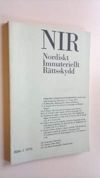 NIR Häfte 1 1976 - Nordiskt Immateriellt Rättsskydd