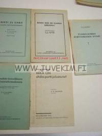 K.E. Salonen / Suomen Lutherilainen Evankeliumiyhdistys kirjasia 5 kpl; &quot;Papin suhde tieteelliseen ramatuntutkimukseen&quot;, &quot;Risti ja usko&quot;, &quot;Kenen nimi 