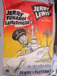 Jerry tunaroi laivastossa - Jerry i flottan -elokuvajuliste / poster, pääosissa Jerry Lewis, Dina Merrill, Diana Spencer, Mickey Shaugnessy, ohjaus Norman Taurog