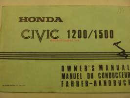 Honda Civic 1200/1500 Owner´s manual 